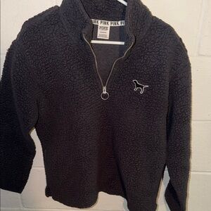 PINK Victoria's Secret Charcoal Fleece Pullover